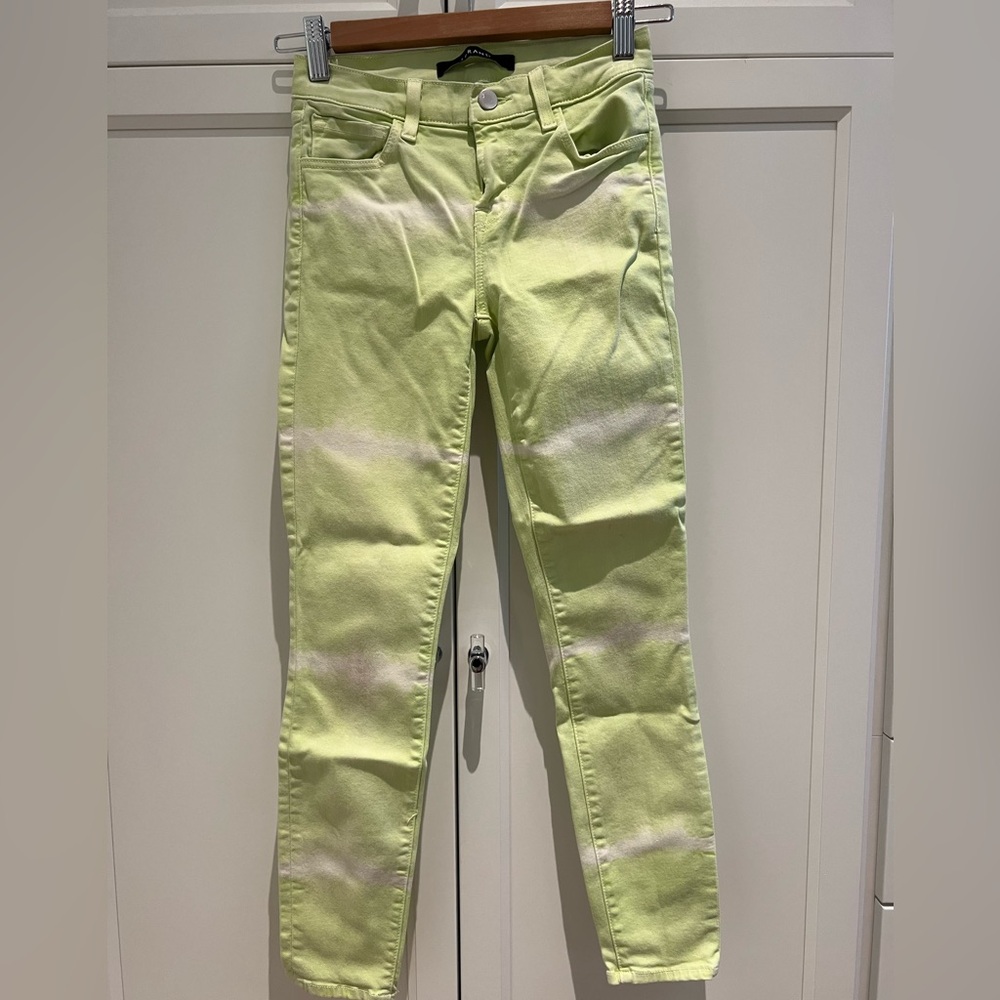 J Brand, size 23, lime green and white, always hung dry.